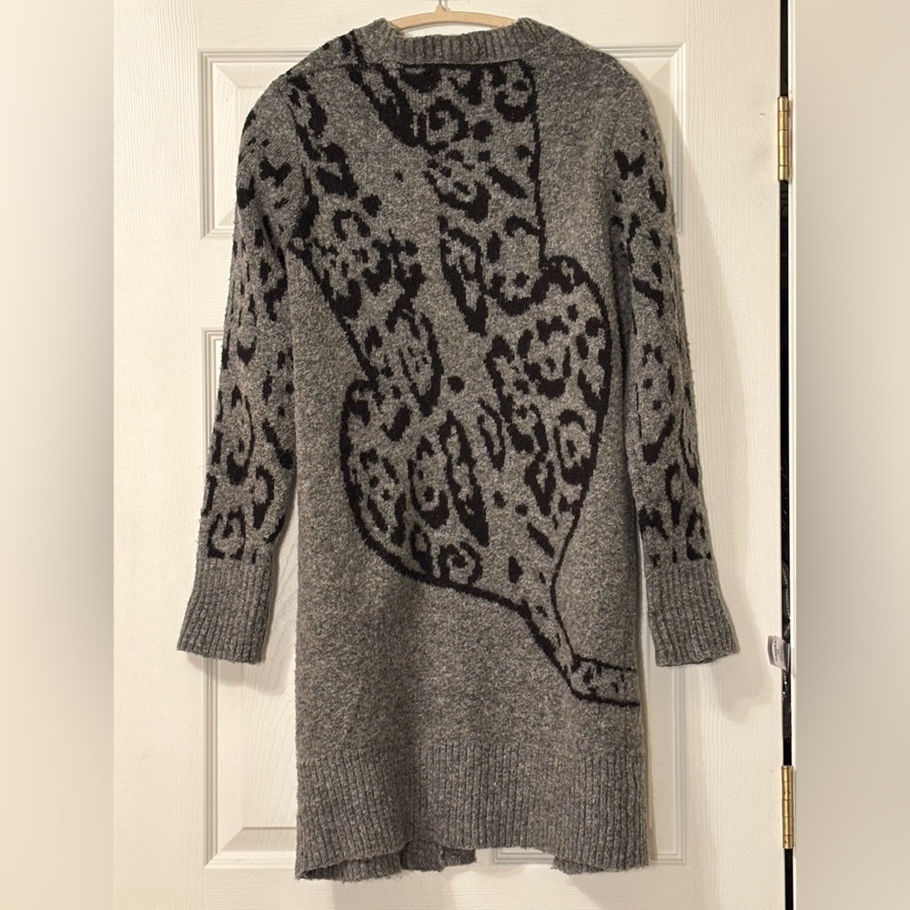Anthropologie Averie Open Front Leopard Cardigan Size S - Picture 3 of 11